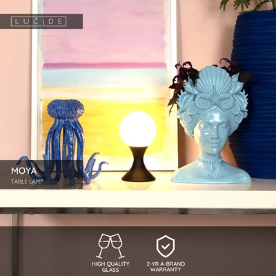 Lucide MOYA - Table lamp - Ø 12 cm - 1xG9 - Black
